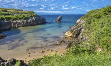 Beach of Buelna, Coastline and Cliffs, Cantabrian Sea, Buelna, Llanes, Asturias, Spain