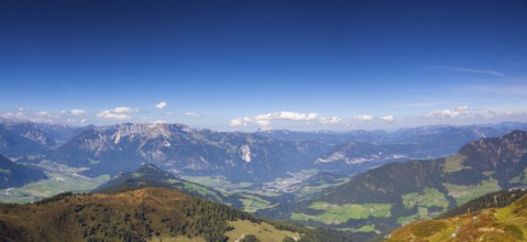 Mountain view from the top - The alpine village of Alpbach and the Alpbachtal (Alpbach valley),