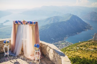 Wedding ceremony in the mountains in Montenegro