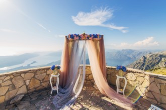 Wedding ceremony in the mountains in Montenegro