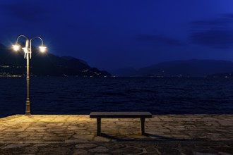 Night scene on Lake Como village of Santa Maria Rezzonico