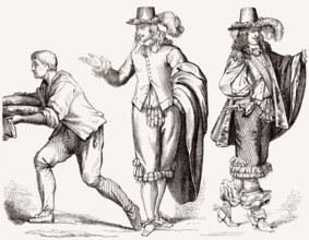 Französische Kostüme, galanter Stil, 17. Jahrhundert