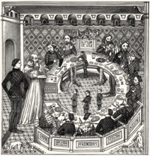 King Arthur and the knights of the round table, after a 14th century miniature