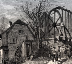 Watermill at Mitschdorf, Bas-Rhin department, France, 19th century