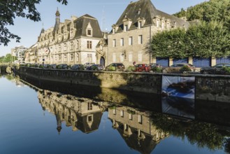 Quimper, France, August 2, 2018: Cityscape of the capital of the Finistere department of Brittany