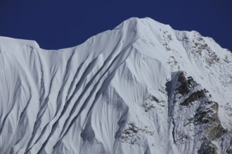 Beautiful structures on a snow covered mountain near Mount Everest, Nepal