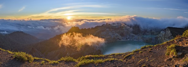 Sunrise view of Kelimutu volcano in Flores island, Indonesia