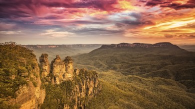 An image of the Tree Sisters Blue Mountains Australia sunset