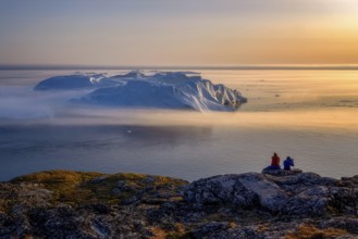 Greenland Ilulissat glaciers at fjord Disco Bay West Greenland