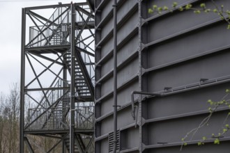Large gasholder with escape staircase