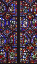 Stained glass window in the upper church, St, Saint, Saint