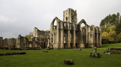 Chapter house and choir. Fountains Abbey, ruined monastery of the Cistercian order. Founded in 1132