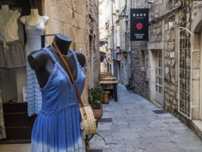 Alley in the old town, old town of Korcula, island of Korcula, Dalmatia, Croatia