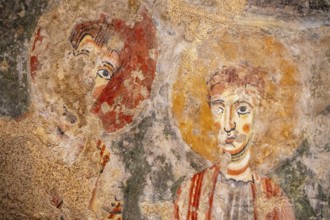 Mural painting of the side apse of the church of Santa Quirce de Pedret, 11th century, cercs,