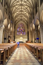 Manhattan, New York City, New York, USA, North America, Slow view through the church interior of