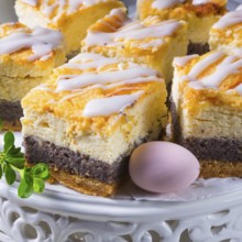 Delicious Easter poppy seed cake with white icing