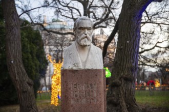 Stone sculpture, bust of Ernst Mach, Vienna, Austria