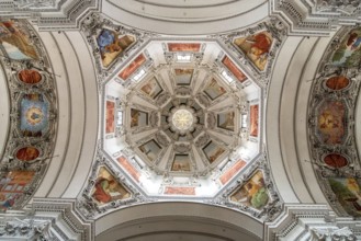 SALZBURG, AUSTRIA- SEPTEMBER 14, 2022, The inside of the Salzburg cathedral and its beautiful