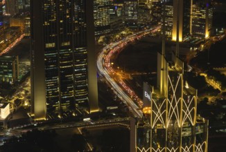 A picture of the traffic of the Zabeel 2 district at night