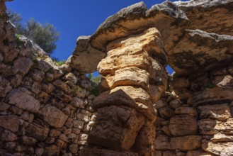 Talaiot from the talaiotic era (Iron Age). Hospitalet Vell archeological site, Majorca, Balearic