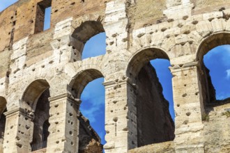 View of the Colosseum or Coliseum, also known as the Flavian Amphitheatre