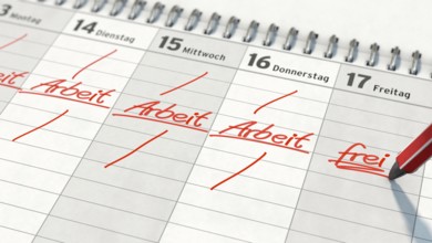 Symbolic image on the topic of the 4-day week in Germany