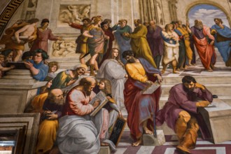 VATICAN CITY, VATICAN, JUNE 12, 2015 : interiors and architectural details of Raphael rooms in