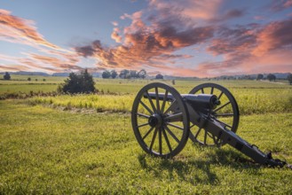 Canon aiming at a battlefield of Gettysburg, USA