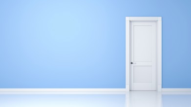 A wall and a door in an empty flat with space for your content