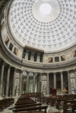 POMPEII, ITALY, APRIL 10, 2022, Huge classicistic basilica San Francesco di Paula in downtown