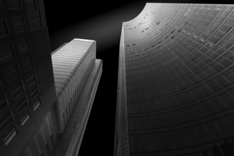 Facade of modern office buildings as fine art
