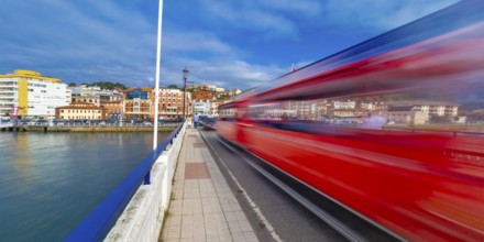 City View, Sella River Bridge, Street Scene, Ribadesella City View, Ribadesella, Asturias, Spain