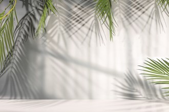 Minimal abstract background for cosmetic products presentation, Premium empty podium with shadows