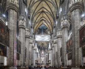 Milan Italy. The interior of the Duomo cathedral