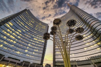Milan Italy, Porta Nuova District. Gae Aulenti Square. Unicredit Tower