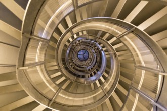 Innsbruck, Austria, June 8, 2018: View of the spiral staircase inside the historic Town Tower