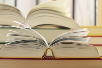Composition with books on the table