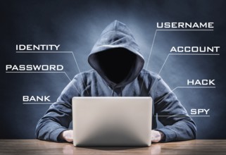 picture of an hacker on a laptop