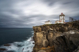 Peniche, Portugal - 6 April, 2022: view of the Cabo Carvoeira lighthouse in Peniche