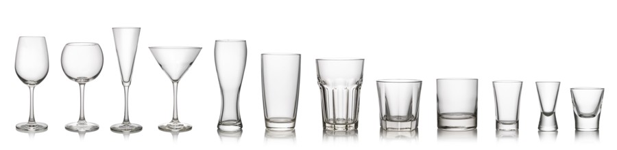 Glass of drinking isolated on a white background