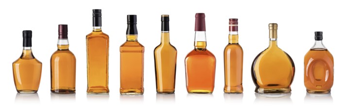 whiskey bottle isolated on white background
