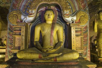 The golden temple of Dambulla is world heritage site and has a total of a total of 153 Buddha