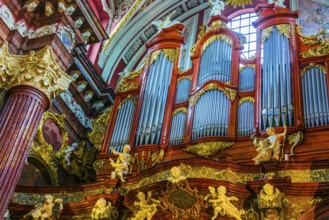 POZNAN, POL - NOV 27, 2018: Interior of Fara, St. Mary's Basilica in Poznan, Poland