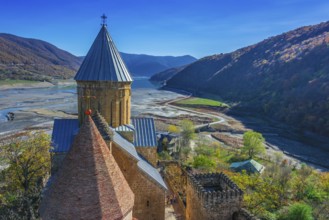 Ananuri castle and Church of the Mother of God on Aragvi River in Georgia