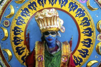 Theyyam dancer, temple ritual dance, Kerala, South India, India, Asia