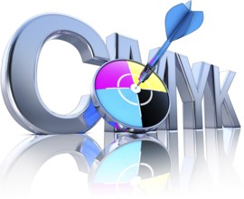 high resolution 3D rendering of a cmyk concept