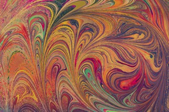 Traditional Ottoman Turkish abstract marbling art patterns as background