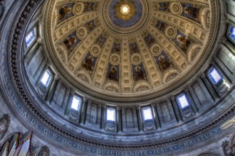 Copenhagen, Denmark, January 05, 2017: View of the huge cupola inside Frederik's Church also know