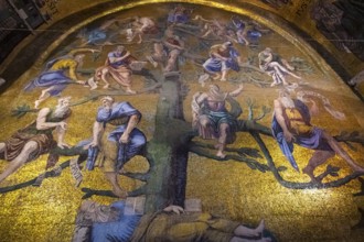 Interior view of St. Mark's Basilica, mosaics, frescoes, Venice, Veneto, Adriatic Sea, Northern