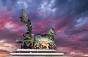 The Quadriga of Unity on the summit of one of the two propylaea at the Victor Emmanuel II National